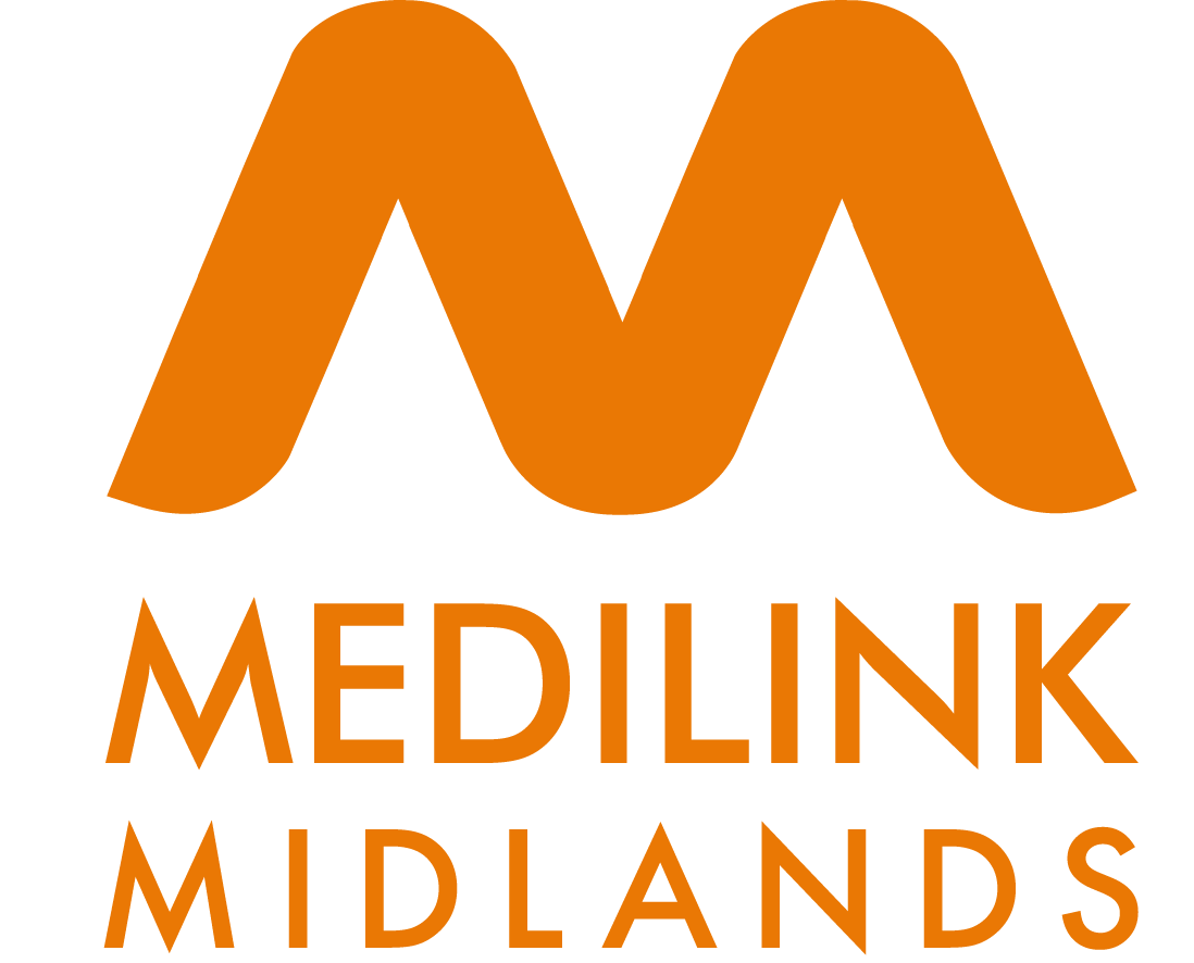 Logo with an orange stylized "M" above the text "MEDILINK MIDLANDS" in orange. Below, the word "MEMBER" is written in gray.